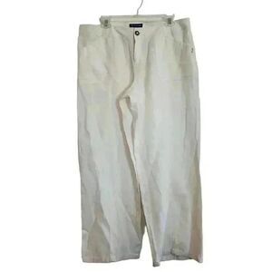 INC Women's Ivory Linen Wide Leg Pants
